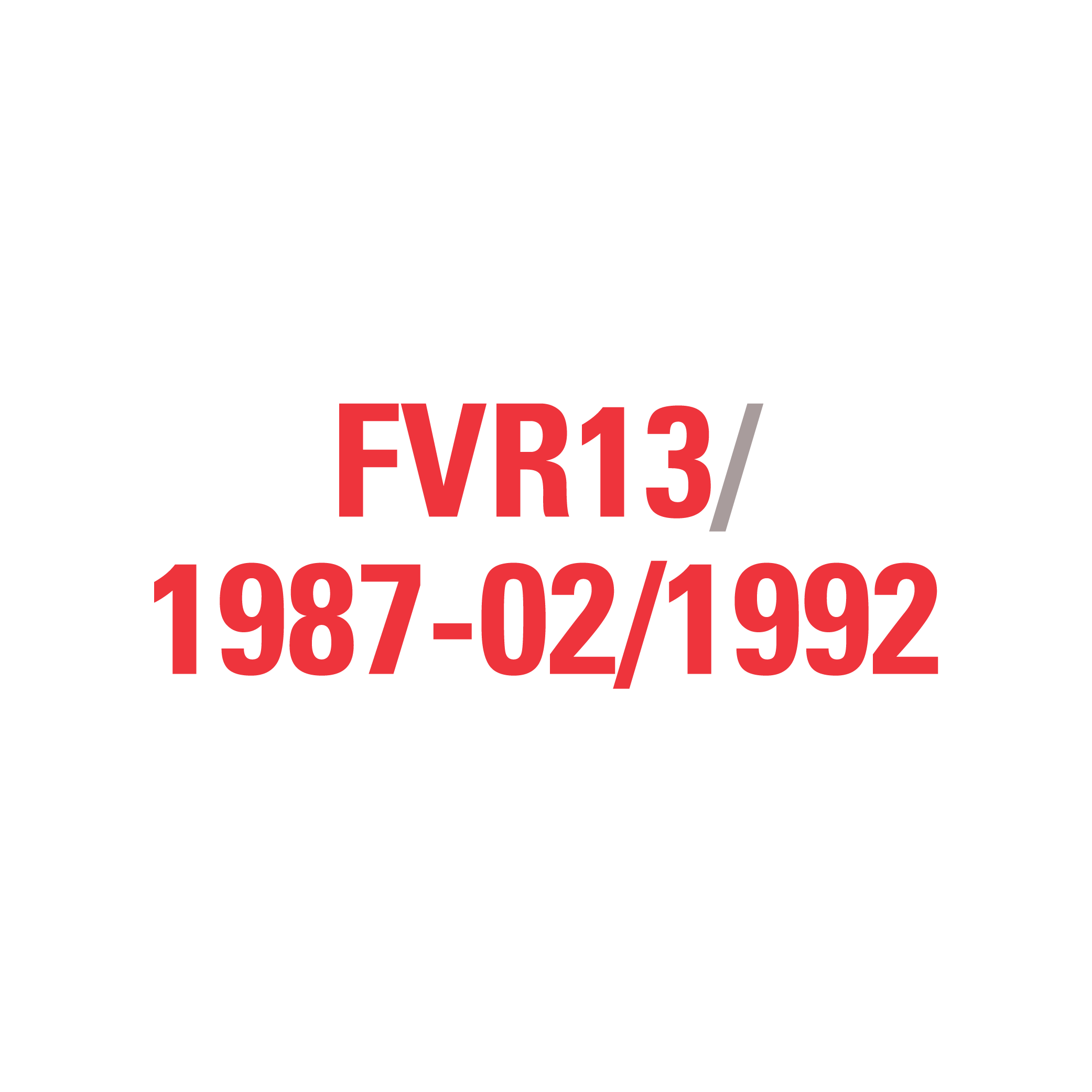 FVR13 1987-02/1992